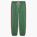 Gucci Gg Jersey Jogging Pant With Web Green/dark Blue