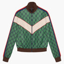 Gucci GG Jersey Zip Jacket with Web Green/Dark Blue