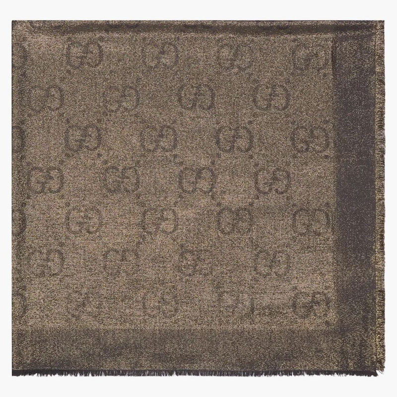 Gg gg lamé jacquard scialle nero