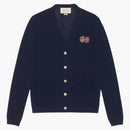 Gucci GG Logo Patch Cardigan Dark Blue