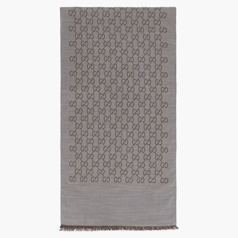 Gucci GG Logo Scarf Graphite/Dark Brown