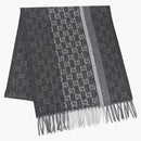 GUCCI GG LOGO LOGE SCARF LEAD Grey