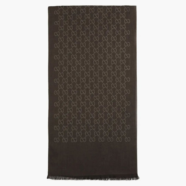 Gucci gg logo halsduk rep/mörkbrun