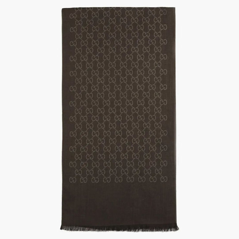 Gucci gg logo halsduk rep/mörkbrun