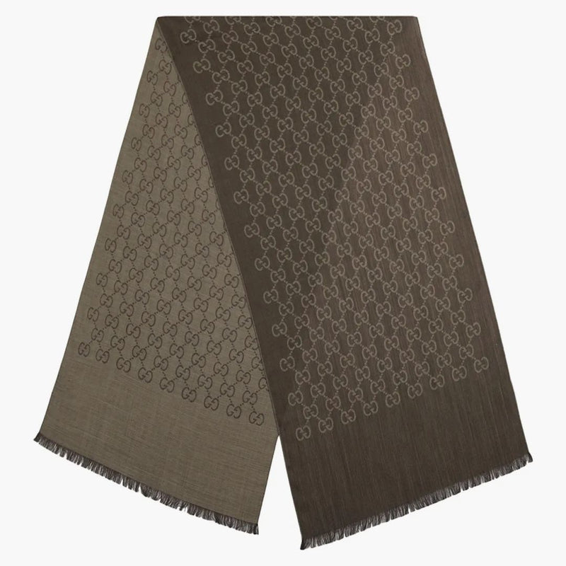 Gucci gg logo halsduk rep/mörkbrun