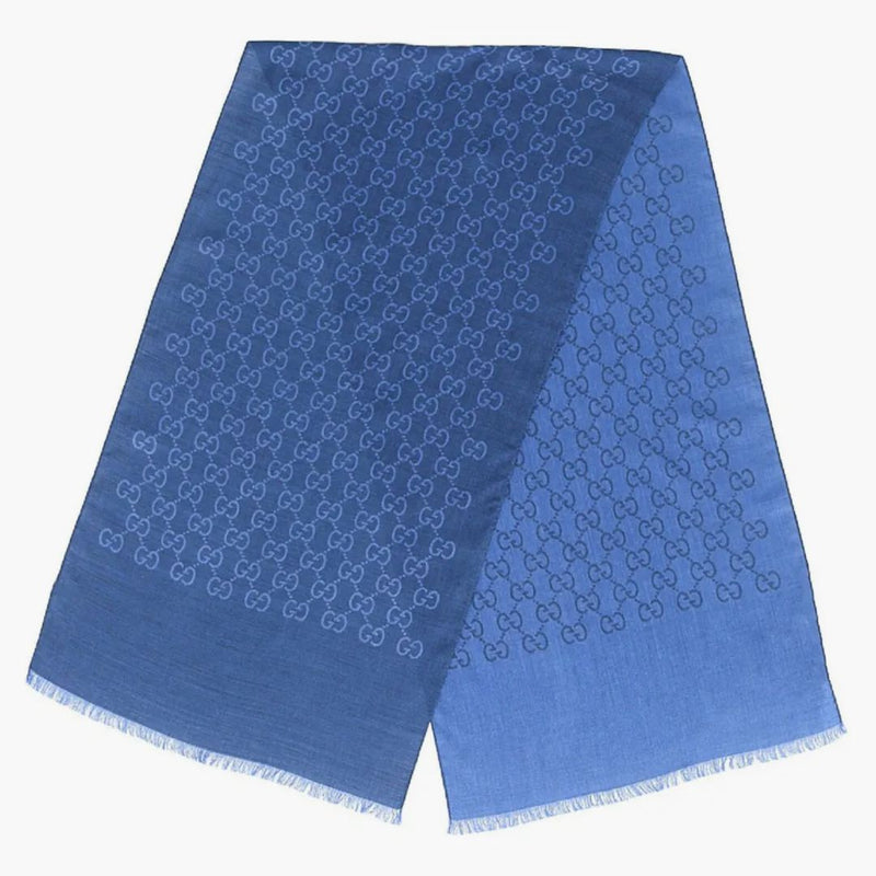 Gucci Gg Logo Scarf Sapphire Sky Blue