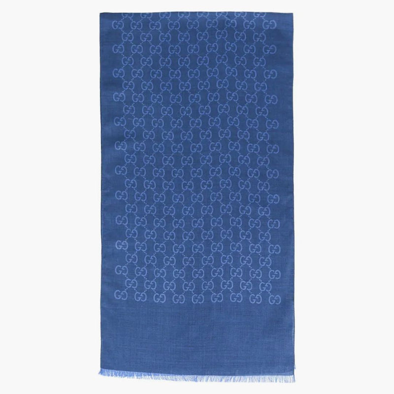 Gucci Gg Logo Scarf Sapphire Sky Blue