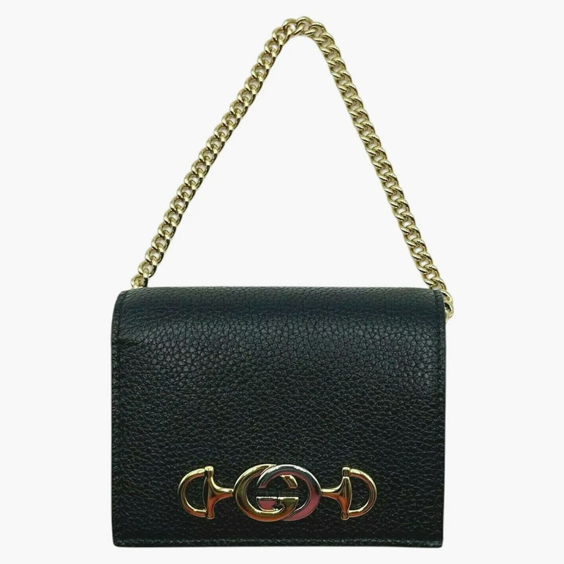 Gucci Gg Logo Zumi Bi-fold Mini Wallet Mini Black