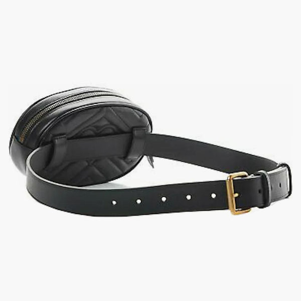 Gucci Gg Marmont Belt Bag Matelasse Leather Black/gold