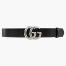 Gucci Gg Marmont Belt Palladium-toned Buckle 1.5 Width Black