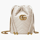 GG GG GG Marmont Bag del secchio Mini Matelasse bianco