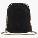 Gucci GG Marmont Bucket Bag Velvet Mini Black