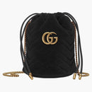 Gucci GG Marmont Bucket Bag Velvet Mini Black