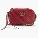 GG GG GG Marmont Camera Matelasse Mini Hibiscus Red