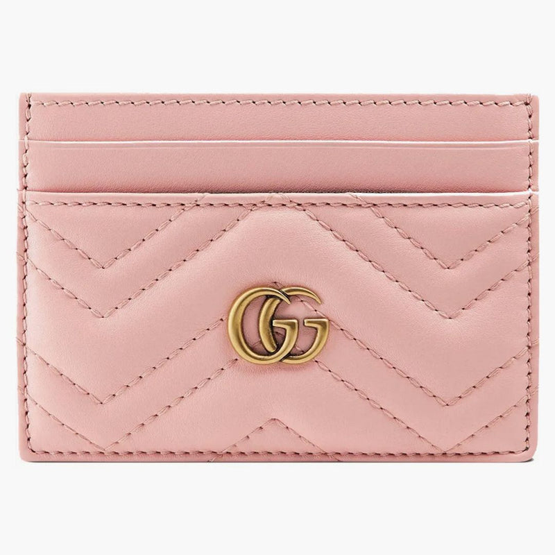 Gucci GG Marmont Card Case Matelasse Light Pink