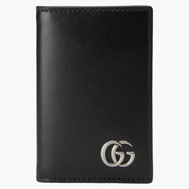 Gucci GG Marmont Card Case Palladium-Tone Black