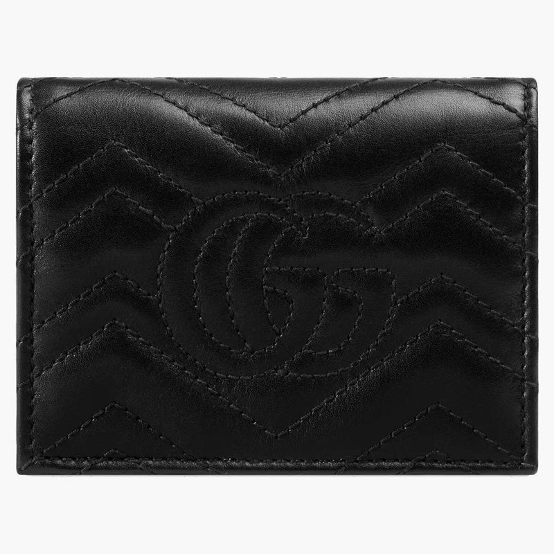 Gucci Gg Marmont Card Case Wallet Matelasse Black