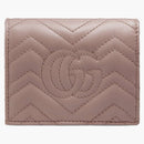 Gucci Marmont GG Card Case Waste Matelasse Dusty Pink