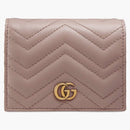 Gucci Marmont GG Card Case Waste Matelasse Dusty Pink