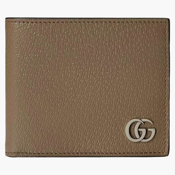 Gucci Gg Marmont Card Case Wallet Taupe