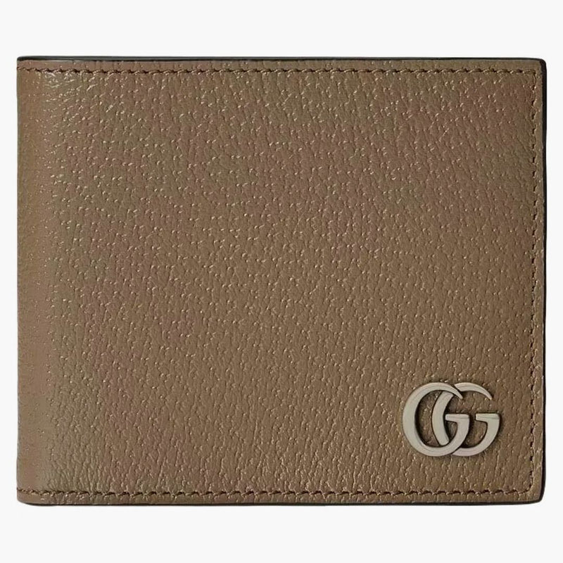 Gucci Gg Marmont Card Case Wallet Taupe
