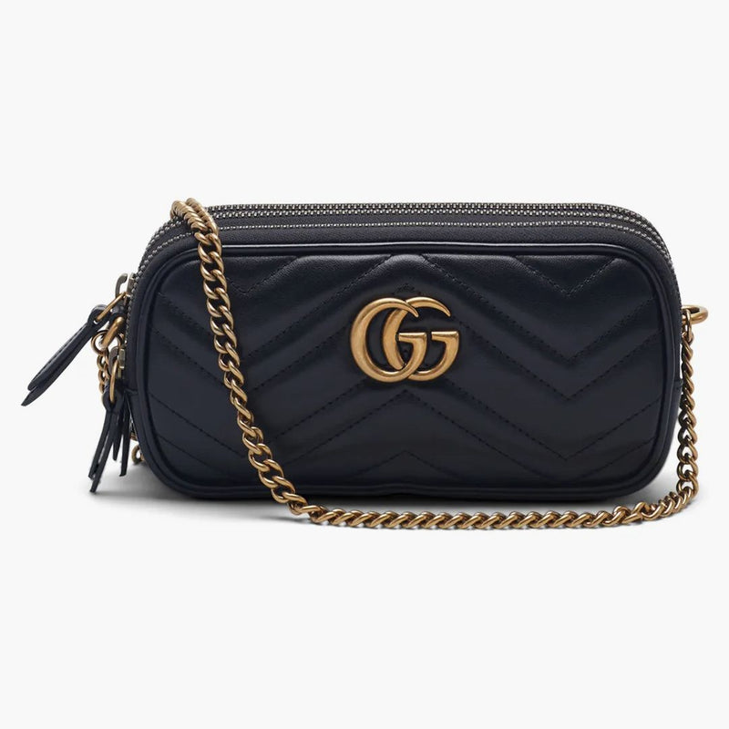 GG GG GG Marmont Chain Borse Matelasse mini nero