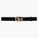 Gucci Gg Marmont Crystal Buckle Belt Black