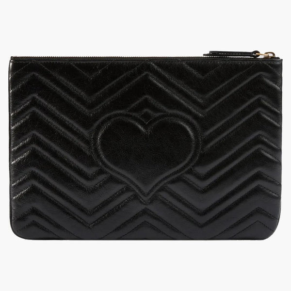 Gucci Gg Marmont Leather Pouch Black