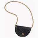 Gucci gg marmont matelasse cadena mini bolsa negra