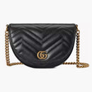 Gucci gg marmont matelasse cadena mini bolsa negra