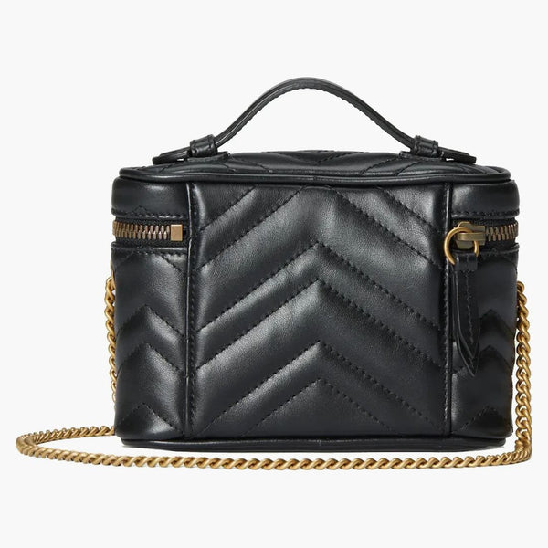 Gucci GG Marmont Matelasse Mini Top Handle Bag Black