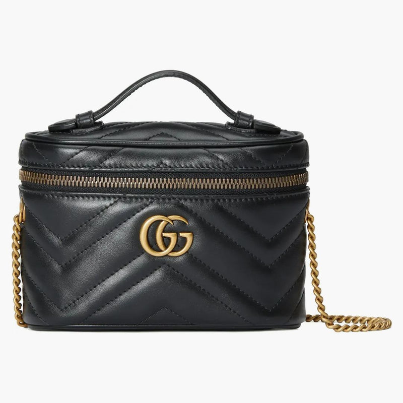 Gucci GG Marmont Matelasse Mini Top Handle Bag Black