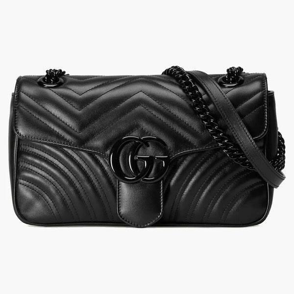 Gucci GG Marmont Matelasse ramenní taška malá černá/černá