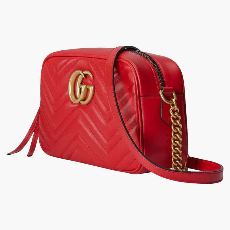 Gucci Gg Marmont Matelasse Piccola spalla Rossa