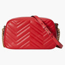 Gucci Gg Marmont Matelasse Small Shoulder Bag Red