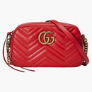 Gucci Gg Marmont Matelasse Small Shoulder Bag Red