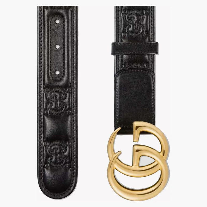 Gucci GG Marmont Matelasse Wide Belt Black