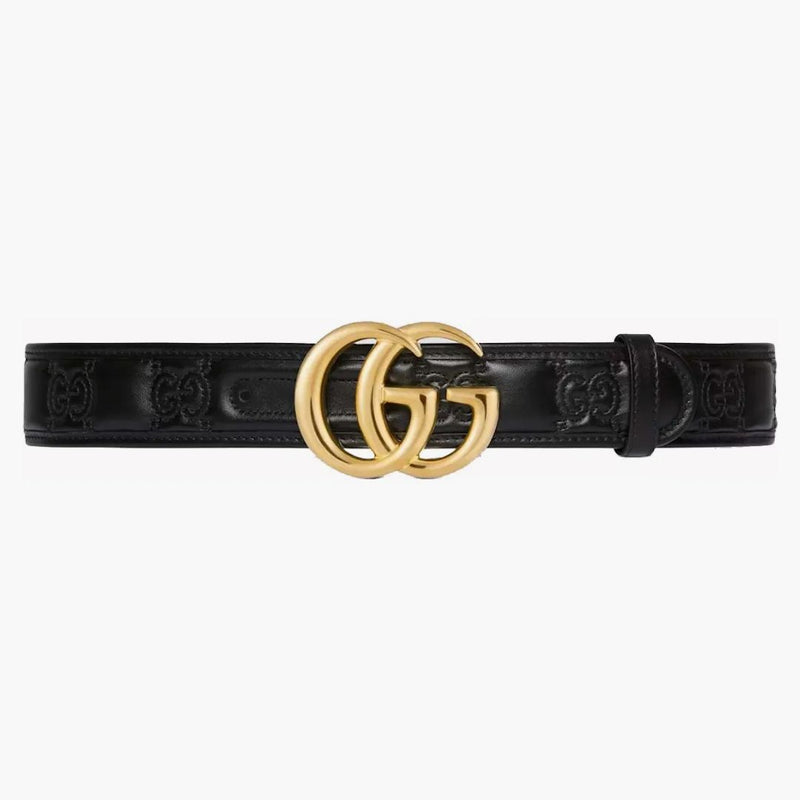 Gucci GG Marmont Matelasse Wide Belt Black