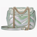Gucci Gg Marmont Mini Shoulder Bag Green Iridescent