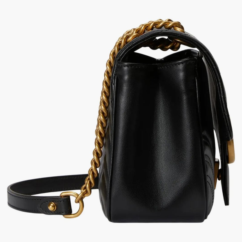 Gucci GG Marmont Mini Shoulder Bag Matelasse Chevron Black