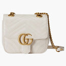 Gucci Gg Marmont Mini Shoulder Bag Matelasse Chevron White