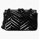 Gucci Gg Marmont Patent Mini Shoulder Bag Black Patent Leather