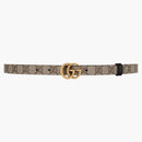 Gucci Gg Marmont Reversible Thin Belt Beige/black