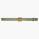 Gucci Gg Marmont Reversible Thin Belt Beige/green