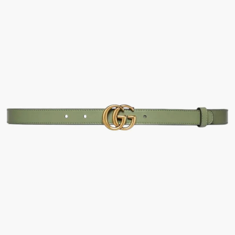 Gg gg marmont reversibile sottile cintura beige/verde
