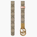 Gucci gg Marmont Reversible Thin Belt Beige/Pink