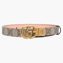 Gucci gg Marmont Reversible Thin Belt Beige/Pink