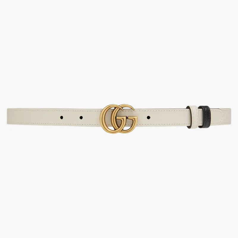 Gg gg gg marmont reversibile sottile cintura bianco/nero