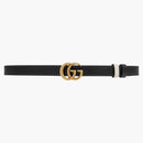 Gucci Gg Marmont Reversible Thin Belt Black/white
