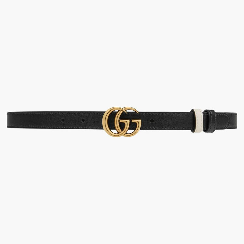 Gg gg gg marmont reversibile sottile cintura bianco/nero